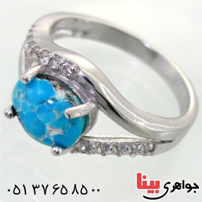 انگشتر فیروزه نیشابوری شجری زنانه رادیوم لوکس مدل رونیکا _کد:12022
