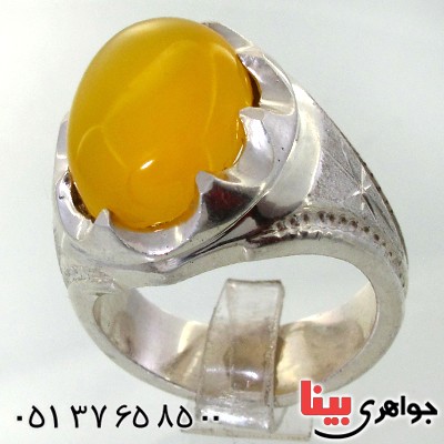 انگشتر عقیق شرف الشمس عالی مردانه درشت و فاخر _کد:12023