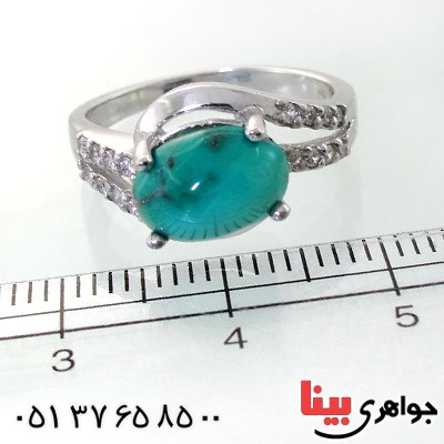 انگشتر فیروزه نیشابوری شجری زنانه رادیوم لوکس مدل نگارین _کد:12028