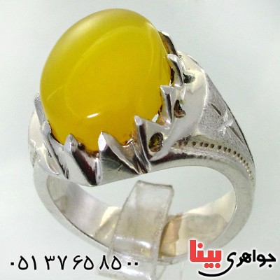 انگشتر عقیق شرف الشمس عالی مردانه درشت و مرغوب _کد:12032
