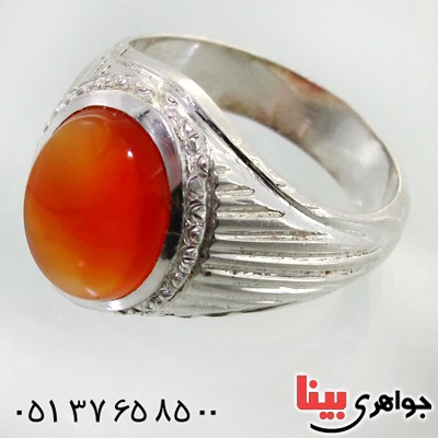 انگشتر عقیق یمنی شرف الشمس مردانه درشت اصیل _کد:12038