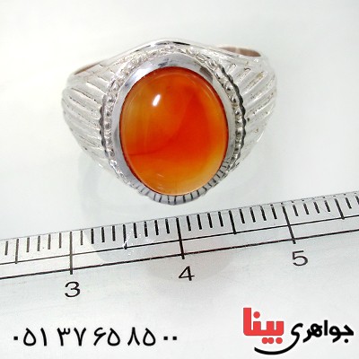 انگشتر عقیق یمنی شرف الشمس مردانه درشت اصیل _کد:12038