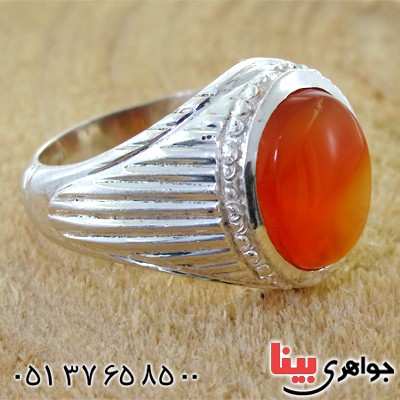 انگشتر عقیق یمنی شرف الشمس مردانه درشت اصیل _کد:12038