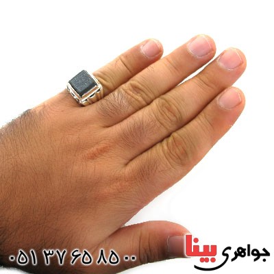 انگشتر حدید صینی مردانه درشت با دعای هفت جلاله کلاسیک _کد:12069
