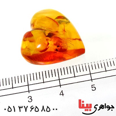 نگین انگشتر کهربا بولونی اصل خوشرنگ درشت قلبی _کد:12081