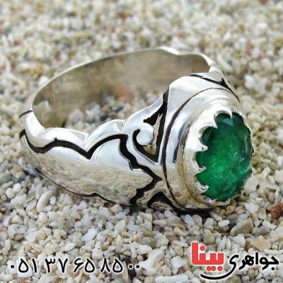 انگشتر زمرد کلمبیا مردانه درشت خاص و اشرافی _کد:1732