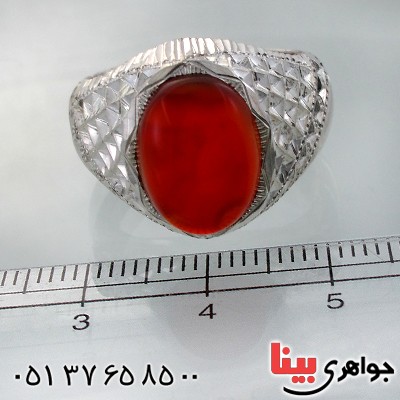 انگشتر عقیق یمنی مردانه درشت خاص و برجسته _کد:1739
