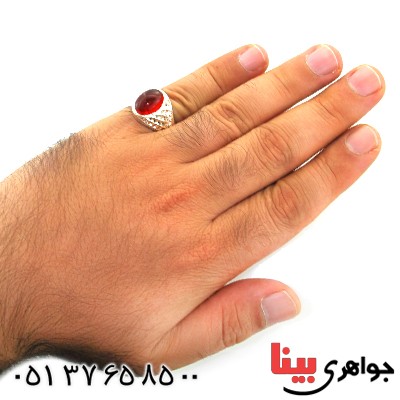 انگشتر عقیق یمنی مردانه درشت خاص و برجسته _کد:1739