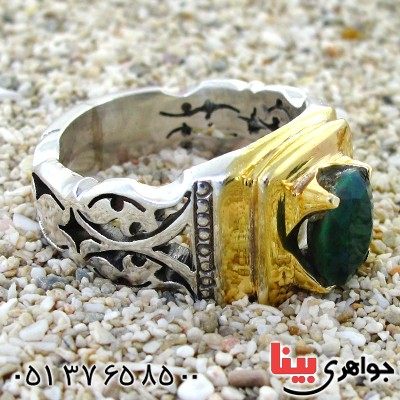 انگشتر اوپال استرالیا با تراش برلیانی مردانه درشت شیک و فاخر _کد:1744