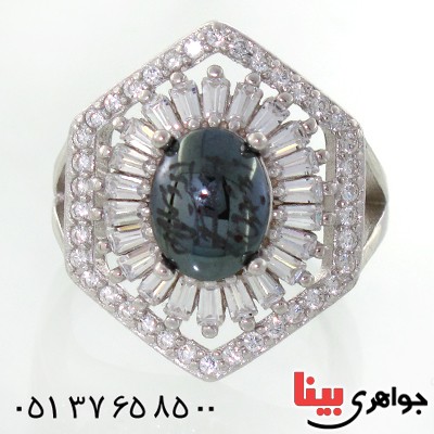 انگشتر حدید صینی زنانه با دعای هفت جلاله مدل ژینا _کد:12134