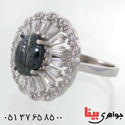 انگشتر حدید صینی زنانه با دعای هفت جلاله مدل نگارین _کد:12151
