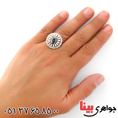 انگشتر حدید صینی زنانه با دعای هفت جلاله مدل نگارین _کد:12151