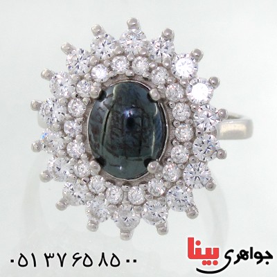 انگشتر حدید صینی زنانه با دعای هفت جلاله مدل آفتاب _کد:12154