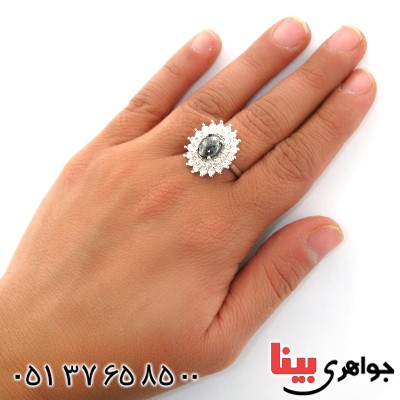 انگشتر حدید صینی زنانه با دعای هفت جلاله مدل آفتاب _کد:12154