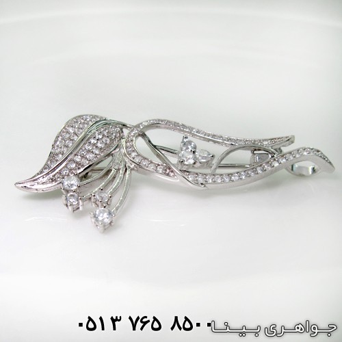 گل سینه نقره گل لاله