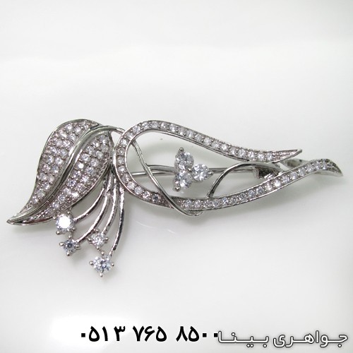 گل سینه نقره گل لاله