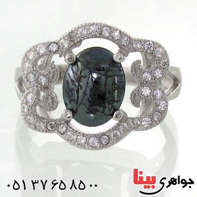 انگشتر حدید صینی زنانه با دعای هفت جلاله مدل شکوفه _کد:12175