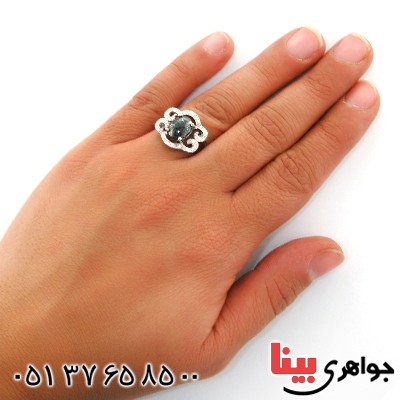 انگشتر حدید صینی زنانه با دعای هفت جلاله مدل شکوفه _کد:12175