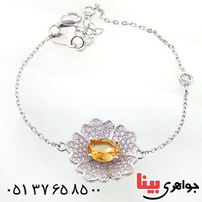 دستبند سیترین زنانه خوشرنگ مدل گلسا _کد:12177