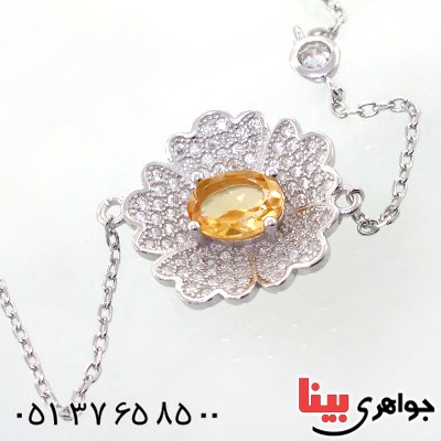 دستبند سیترین زنانه خوشرنگ مدل گلسا _کد:12177
