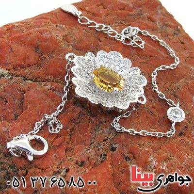 دستبند سیترین زنانه خوشرنگ مدل گلسا _کد:12177