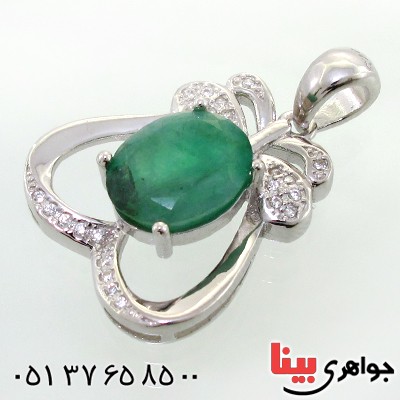 گردنبند زمرد زنانه خوشرنگ مدل افسون _کد:12183