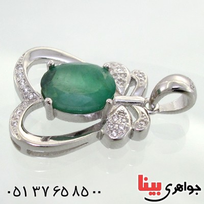 گردنبند زمرد زنانه خوشرنگ مدل افسون _کد:12183