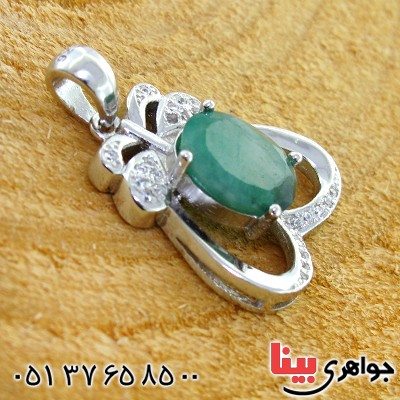 گردنبند زمرد زنانه خوشرنگ مدل افسون _کد:12183