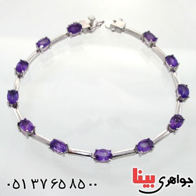 دستبند آمتیست زنانه مدل آیلا _کد:12185