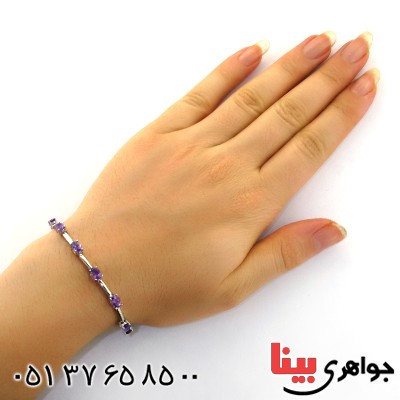 دستبند آمتیست زنانه مدل آیلا _کد:12185