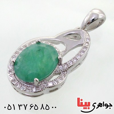 گردنبند زمرد زنانه خوشرنگ مدل آسمین _کد:12198