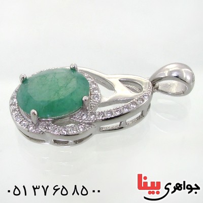 گردنبند زمرد زنانه خوشرنگ مدل آسمین _کد:12198