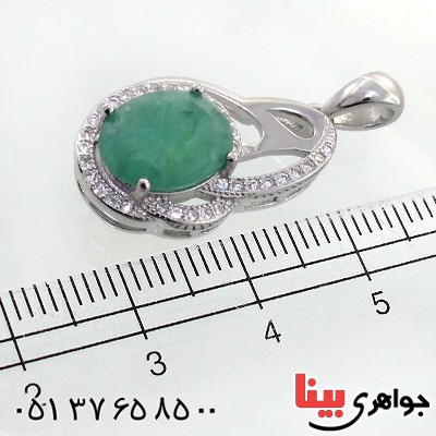 گردنبند زمرد زنانه خوشرنگ مدل آسمین _کد:12198