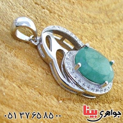 گردنبند زمرد زنانه خوشرنگ مدل آسمین _کد:12198