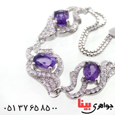 دستبند آمتیست زنانه خوشرنگ مدل پروا _کد:12201