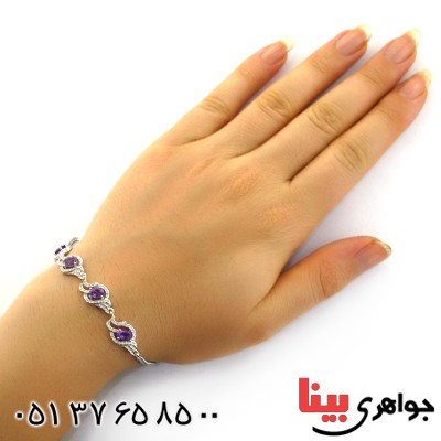 دستبند آمتیست زنانه خوشرنگ مدل پروا _کد:12201