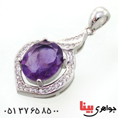 گردنبند آمتیست زنانه مدل آشینا _کد:12213