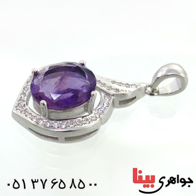 گردنبند آمتیست زنانه مدل آشینا _کد:12213