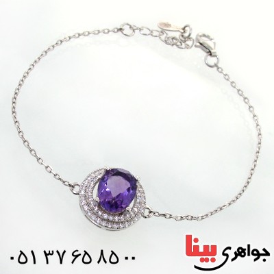 دستبند آمتیست زنانه خوشرنگ مدل آپاما _کد:12214