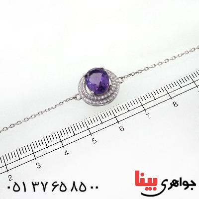 دستبند آمتیست زنانه خوشرنگ مدل آپاما _کد:12214