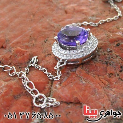 دستبند آمتیست زنانه خوشرنگ مدل آپاما _کد:12214