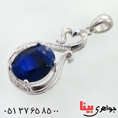 گردنبند یاقوت کبود زنانه خوشرنگ مدل آفرینا _کد:12217