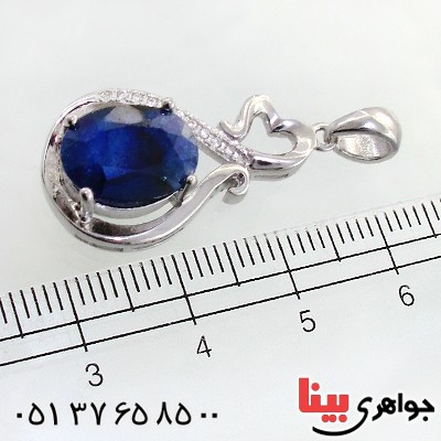 گردنبند یاقوت کبود زنانه خوشرنگ مدل آفرینا _کد:12217