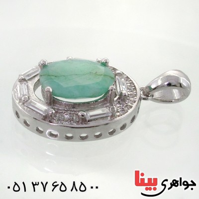 گردنبند زمرد زنانه مدل مهرتاش _کد:12219