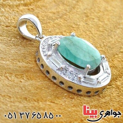 گردنبند زمرد زنانه مدل مهرتاش _کد:12219