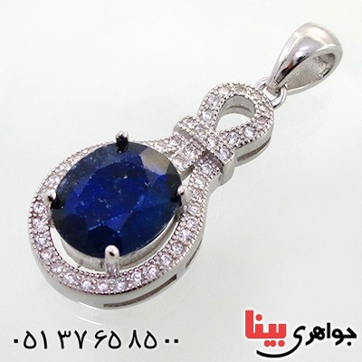 گردنبند یاقوت کبود زنانه خوشرنگ مدل آذین _کد:12227