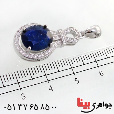 گردنبند یاقوت کبود زنانه خوشرنگ مدل آذین _کد:12227