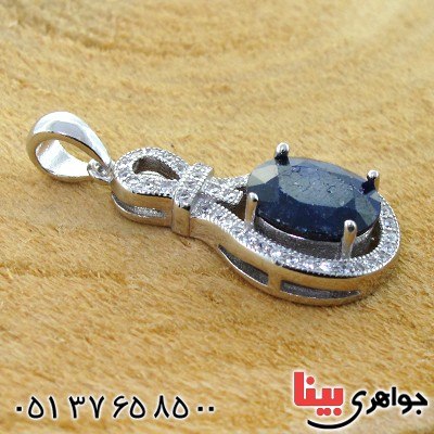 گردنبند یاقوت کبود زنانه خوشرنگ مدل آذین _کد:12227
