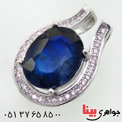گردنبند یاقوت کبود زنانه خوشرنگ مدل دیانوش _کد:12230