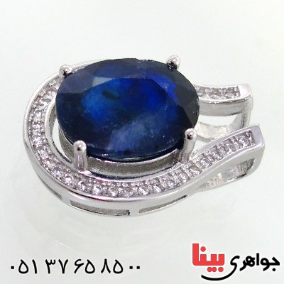 گردنبند یاقوت کبود زنانه خوشرنگ مدل دیانوش _کد:12230